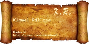 Kimmel Rózsa névjegykártya